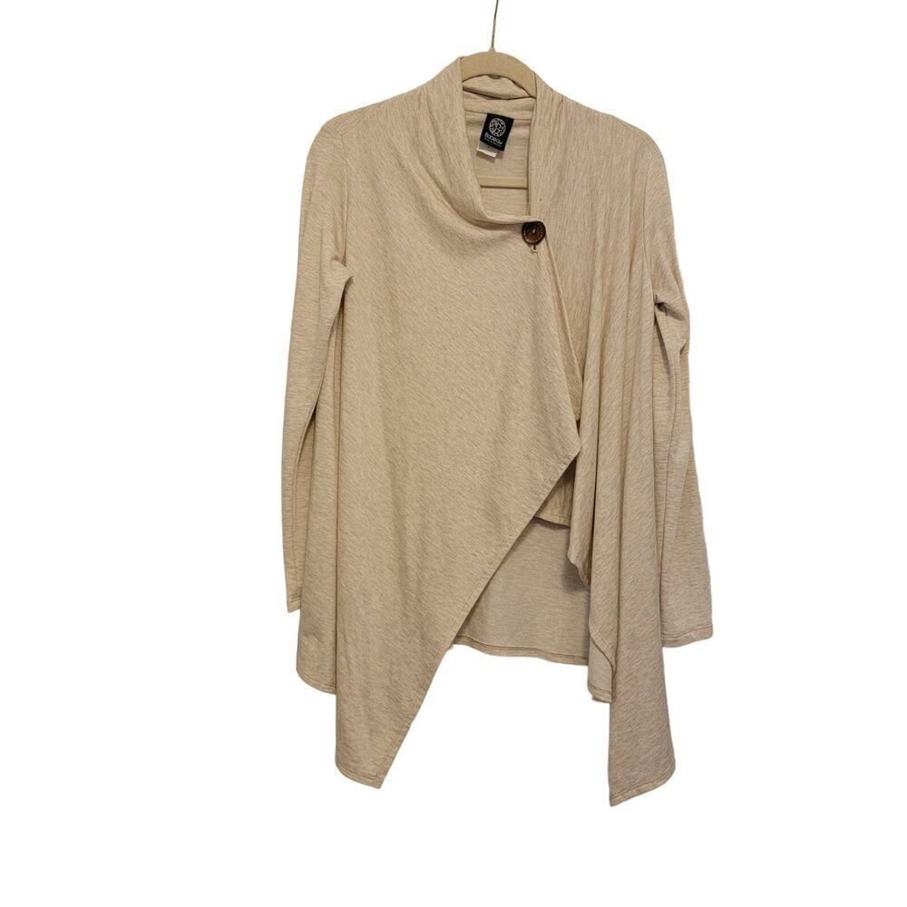 Bobeau Cream Cardigan Thin Waterfall Athleisure Small 412